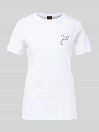 Boss Orange by Hugo Boss BOSS Orange Regular Fit T-Shirt aus reiner Baumwolle Modell ELOGO in Weiss, Gr&ouml;&szlig;e XL