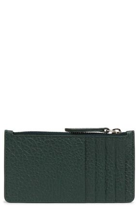 Maison Margiela Zip Card Holder in Bottle Green at Nordstrom