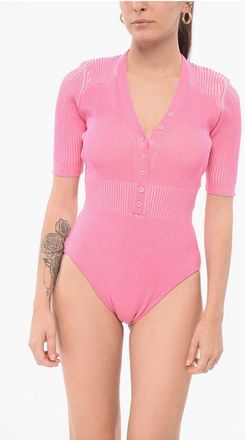 Jacquemus Knitted YAUCO Bodysuit with Polo Neck size 38