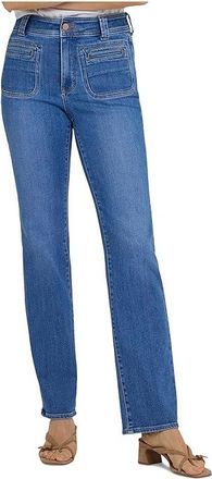 NYDJ Straight Front Welt Patch Pockets in Blue Paradise Womens Clothing Blue Paradise : 10 32, Cotton/Denim/Elastane