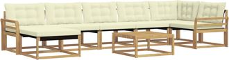 vidaXL Conjunto De Sof&aacute;s De Exterior 8 Uds. Blanco Y Crema Vidaxl