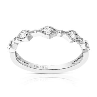 Vir Jewels 1/5 cttw Lab Grown Diamond Wedding Band in Sterling Silver For Women