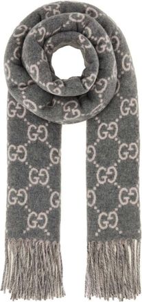 Gucci Grey GG Logo Scarf