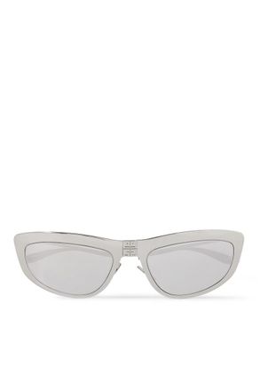 Givenchy Mirrored D-Frame Silver-Tone Sunglasses