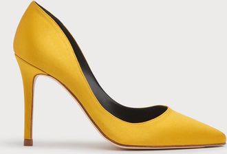 L.k. Bennett Womens Flora Closed courts, Sunflower - Yellow Satin - Size UK 7