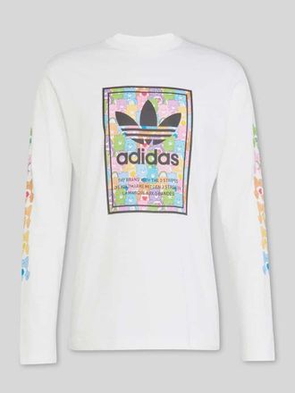adidas Originals Regular Fit Langarmshirt aus reiner Baumwolle in Weiss, Gr&ouml;&szlig;e XXL