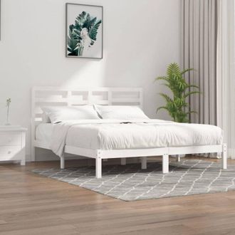 vidaXL Vidaxl - Estructura De Cama Sin Colch&oacute;n Madera Maciza Blanco 200x200 Cm