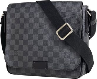 Louis Vuitton Black Noir Damier Graphite Messenger Bag Shoulder Bag (Pre-Owned)