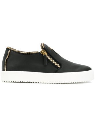 Giuseppe Zanotti Adam slip on sneaker - men - Calf Leather/Rubber/Leather - 43 - Black