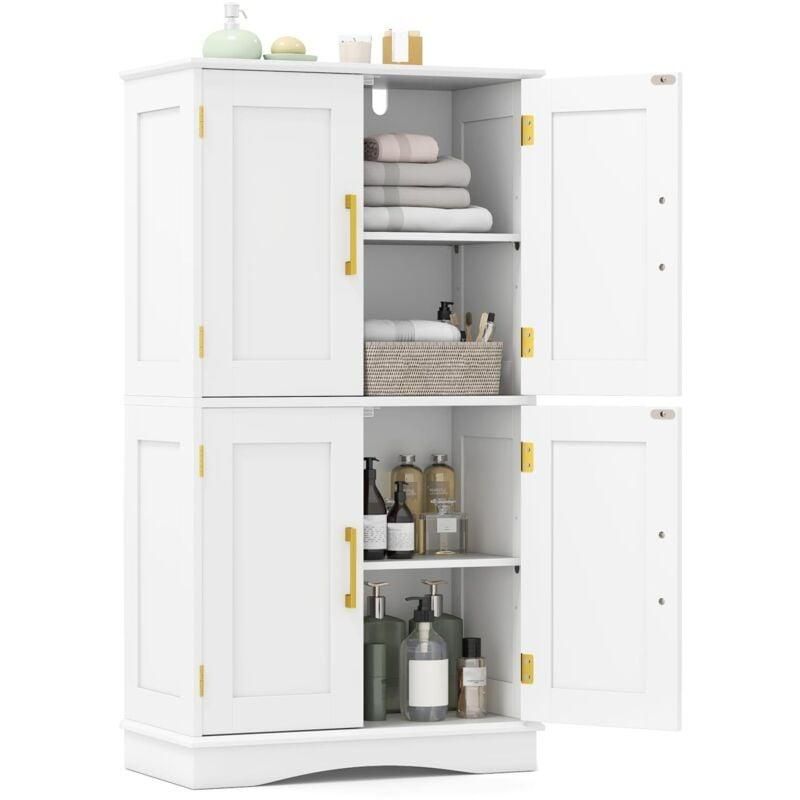 Armadio Da Cucina Per Forno 60x46x81.5 Cm – Bianco, Legno Multistrato, Con 2 Ante E Ripiani