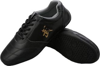 Generic Martial Arts Shoes, Unisex Lightweight Boxing Kung Fu Tai Chi Sport Child(Black,9.5 UK)