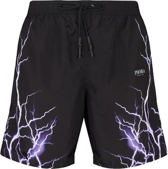 Phobia Archive Lightning Print Zwemshort - Heren - Strandmode - Zwart - XL - Polyester - Badmode