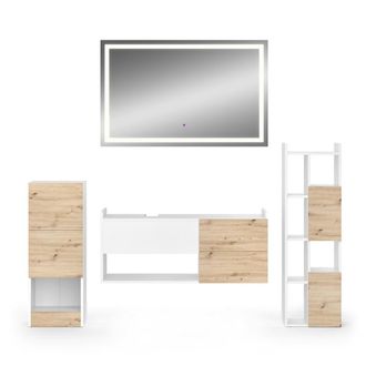 Vicco Conjunto De Muebles De Ba&ntilde;o Alf, Blanco, 4 Piezas