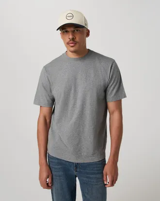 Vuori Clothing Short Sleeve Vuori Heavyweight Cotton T-Shirt - Relaxed Fit | Grey Heather | XS, Size Extra Small