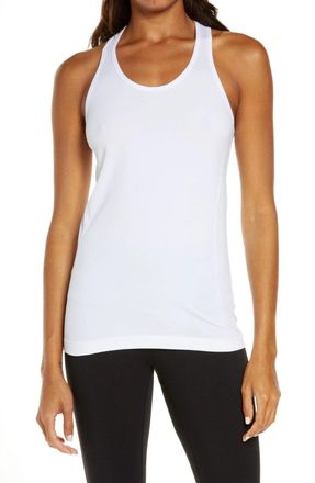 Spanx Tank Top Women White Seamless Scoop Neck Racerback Pullover JDM2754
