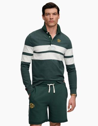 Superdry Mens Superdry Mens Vintage Athletic Rugby Short Sleeve Polo Shirt - Eagle Green - Size: 42