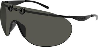 Gucci Shield Zonnebril - Heren - Zonnebrillen - Zwart - ONE Size - Nylon - Accessoires