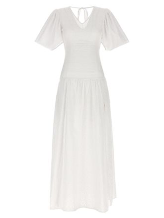 Le Twins White Cotton Long Womens Dress