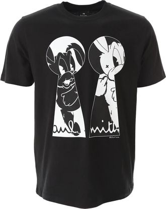 Paul Smith Keyhole Bun Print T-shirt in zwart - Heren - T-shirts - Zwart - S - Katoen - Tops