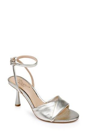 Badgley Mischka Kaia Ankle Strap Sandal in Gold Leath at Nordstrom Rack, Size 11