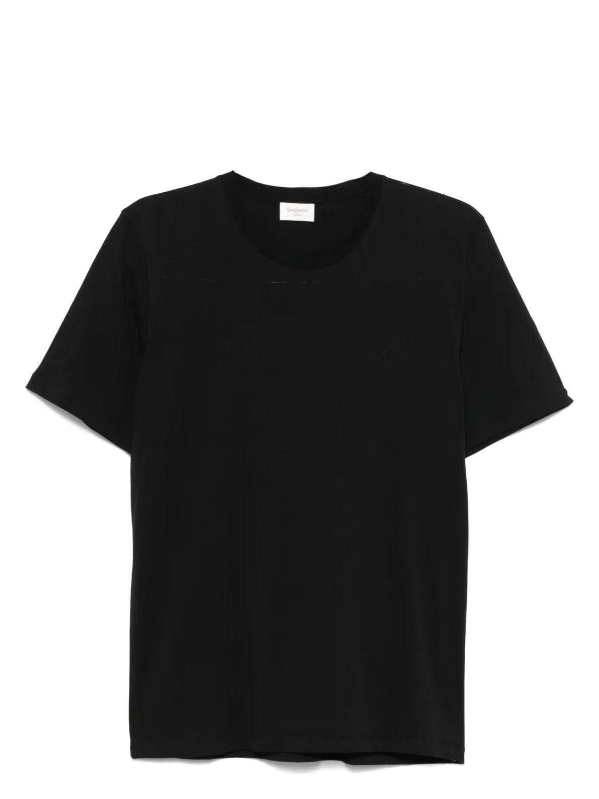 【関税&送料込】Saint Laurent Black Washed Cotton T-Shirt Saint Laurent Washed Cotton T-Shirt in Black for Men | Lyst