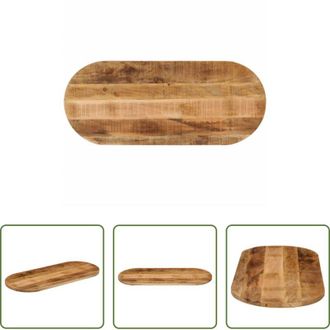 vidaXL vidaXL Tavolo in legno massello - Piano Tavolo 140x50x3,8 cm Ovale Legno Massello Grezzo di Mango