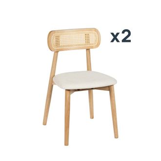 Klast Packs 2 sillas madera natural 47 cm x 80 cm cm