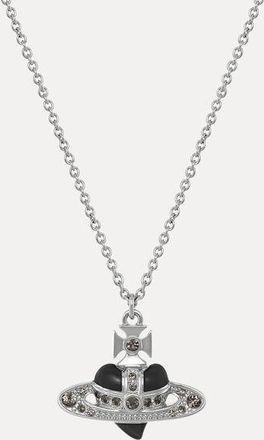 Vivienne Westwood New Diamante Heart Pendant Necklace Platinum-black-diamond Platinum-black-diamond Women