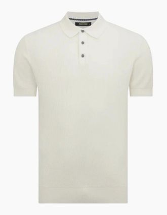 Remus Uomo Mens Remus Uomo Knitted Polo 18826 01 White - Size: 38