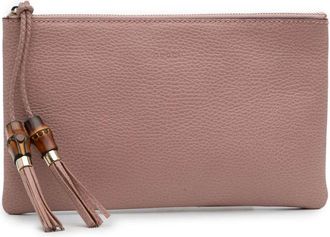 Gucci 2016-2025 Calfskin Bamboo clutch bag - women - Calf Leather/Bamboo - One Size - Pink