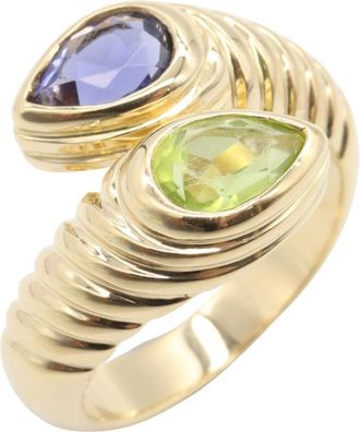 Bulgari Gold Blue Green Yellow Gold (18K) Band Ring (Pre-Owned)