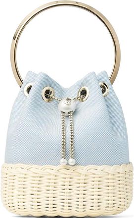 Jimmy Choo London Wicker Handle Bucket Bag