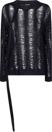 Ann Demeulemeester Cilla Ladder Stitch Boat Neck Oversize