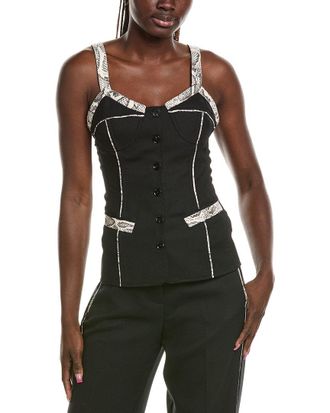 Paris Georgia Paris Georgia Python Wool-Blend Bodice Top