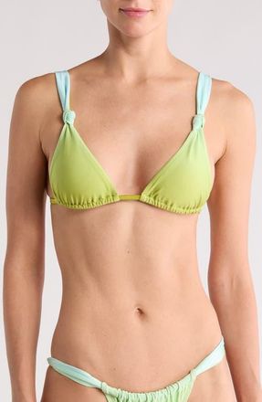 Solid & Striped The Ellery Bikini Top in Sky /Chartreuse Ombre at Nordstrom, Size X-Small