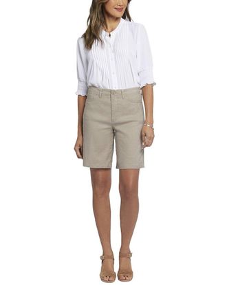 NYDJ Nydj Bermuda Saddlewood Linen-Blend Short