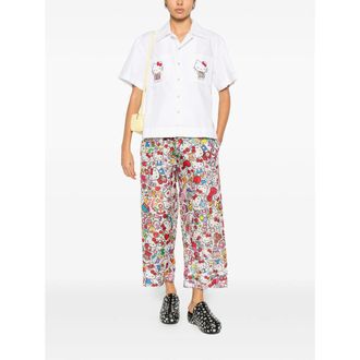 P&eacute;ro Embroidered Character Motif Shirt - White