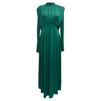 Farm Rio Farm Rio Cutout Gathered Jersey Maxi Dress in Green Viscose