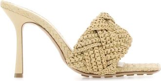 Bottega Veneta Beige Raffia Lido Heels