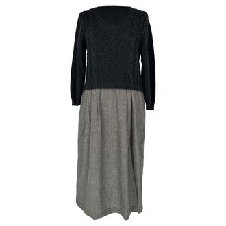 Max Mara Weekend Max Mara Scoop Neck Knee-Length Dress in Black Wool