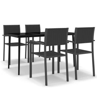 Berkfield Home 5 Piece Garden Dining Set Black