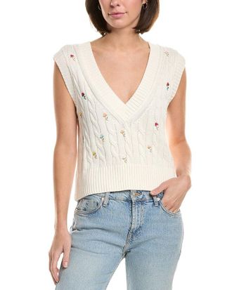 Free People Plumeria Floral Sweater Vest
