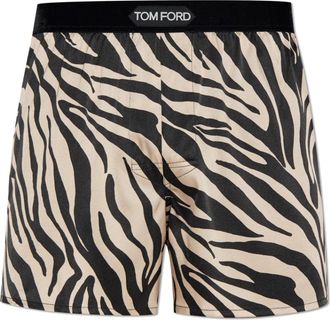 Tom Ford Boxers met logo - Heren - Onderbroek - Beige - XL - Satijn - Ondergoed