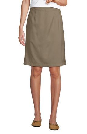 Lands End Solid A Line Tab Skort Top of Knee in Khaki at Nordstrom, Size 12