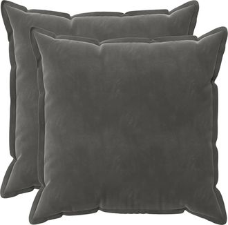 vidaXL Coj&iacute;n Con Almohada Houten 2 Uds. Gris Oscuro Terciopelo Vidaxl