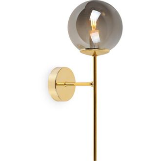 OEM Aplique Siena Dorado 1 L&aacute;mpara Plana Grafito E14