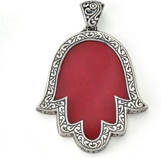 Samuel B. Hamsa Hand Pendant in Red at Nordstrom Rack