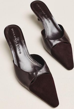 Black Suede Studio Rue 50 Kitten Heel Mules