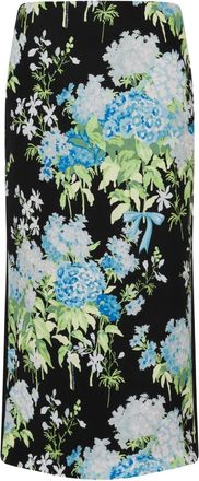 Moschino Gonna midi a fiori - Nero