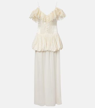 Xu Zhi Vestido largo con peplum y encaje